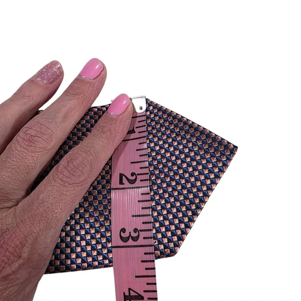 MICHAEL KORS Silk Tie Men Polka Dot Pattern Necktie Navy Pink Dress Preppy Style